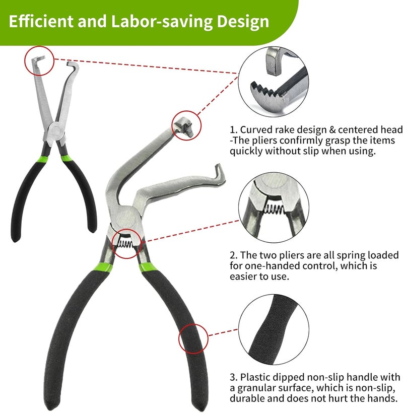ZmingTek 3PCS 37960 37980 Electrical Disconnect Pliers for Cars 60 Degree Automotive Electrical Connector Separator 13120, Fixion Tools Plug Pliers Fuel Line Removal Tool with Gloves - Image 3